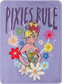 Disney Fairies Pixies Rule Micro Raschel Throw Blanket 46x60 Inches