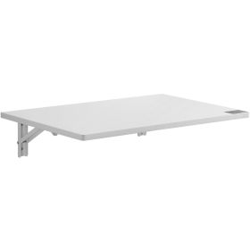 VEVOR Wall Mounted Folding Table, 23.62" x 15.75" Wall Mount Drop Leaf Table, Floating Desk with Iron Bracket, Fold Down Desk for Small Spaces
