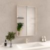 24x36 In. Aluminum Framed Rounded Rectangle Bathroom Wall Mirror, Brushed Nickel Bathroom Vanity Mirror Farmhouse, Anti-Rust, Tempered Glass mirrors
