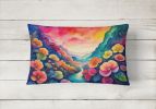 Flowers in Color Throw Pillow Throw Pillow for Indoor Couch Bed Outdoor Patio Washable, Begonias,12Hx16W