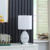 20"In Niels Silver Mirror Glass/Metal Table Lamp W/ Nightlight