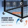 VEVOR Rolling Sports Ball Storage Cart, Lockable Basketball Cage with Double Lids, Sport Equipment Holder Organizer for Indoor Outdoor