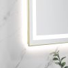24 x 32 Inch LED Bathroom Mirror with Front and Backlight, Wall Mounted Vanity Mirror with Aluminum Frame, Anti-Fog, Memory, 3 Colors