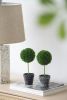 S/3 D3.5x9.5" Mini Faux Potted Boxwood Topiaries