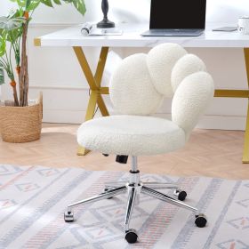 360°Swivel Height Adjustable,Swivel Chair,Teddy fabric,home office chair (Color: as Pic)