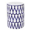 16.75 inch/17 inch/17.25 inch/17.75inch Drum Stool Ceramic Side Table Hollow White Cutwork Traditional Garden Stool Hollow Outdoor Side Table