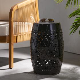 Modern Iron Outdoor Side Table (Material: Iron, Color: Black)