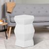 16.75 inch/17 inch/17.25 inch/17.75inch Drum Stool Ceramic Side Table Hollow White Cutwork Traditional Garden Stool Hollow Outdoor Side Table