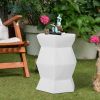 16.75 inch/17 inch/17.25 inch/17.75inch Drum Stool Ceramic Side Table Hollow White Cutwork Traditional Garden Stool Hollow Outdoor Side Table